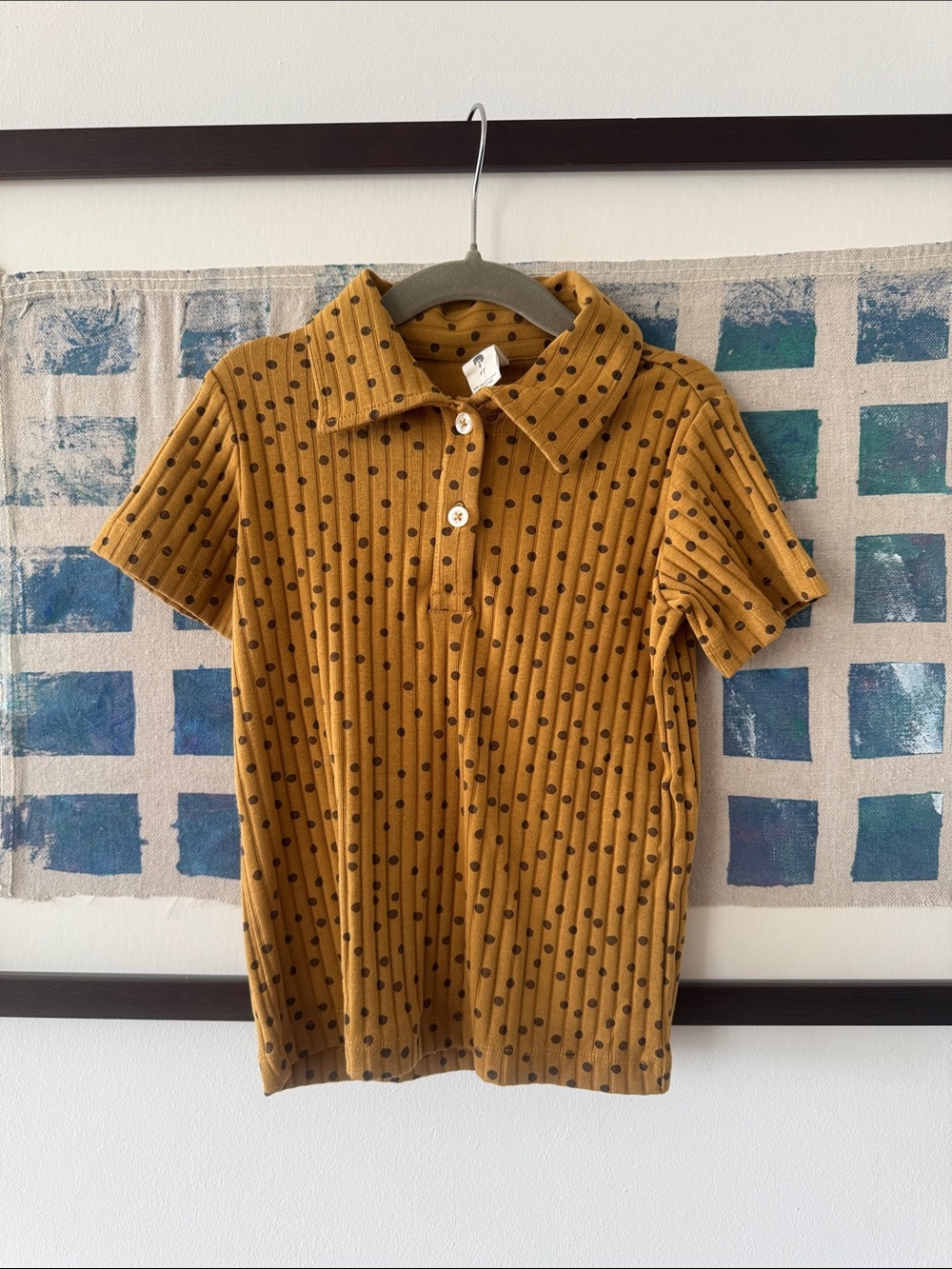 NWOT Kate Quinn Ribbed Cotton Short Sleeve Polo 4T
